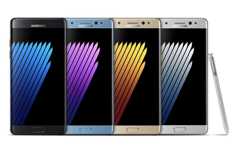 Colors of Samsung Galaxy Note 7