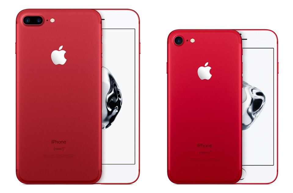 جوالات ايفون 7 وايفون 7 بلس باللون الأحمر