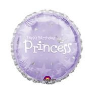 בלון מיילר 18- יום הולדת שמח לנסיכה עגול(הולוגרפי)
