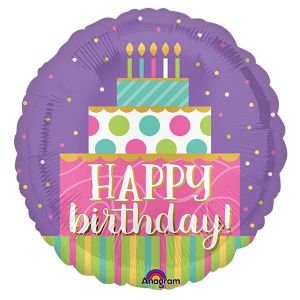 בלון מיילר 18- יום הולדת שמח עוגת יום הולדת
