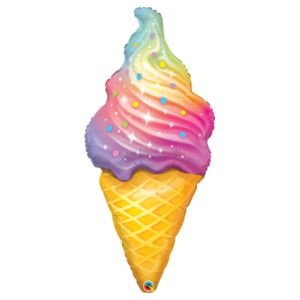 בלון מיילר q45  -גביע גלידה בצבעי הקשת 1 יח