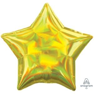 בלון מיילר 18- הולוגרפי צבעים מתחלפים צהוב כוכב