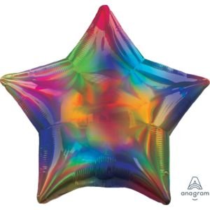 בלון מיילר 18- הולוגרפי צבעים מתחלפים צבעוני כוכב