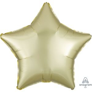 בלון מיילר 18- חלק כוכב צהוב פסטל מט כרום אנגרם