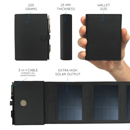 شاحن هاتف يعمل بالطاقة الشمسية قويًا وصغير الحجم