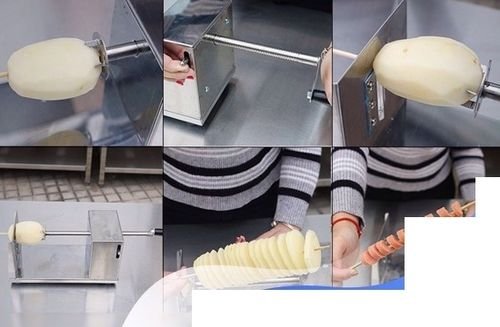 طريقة عمل البطاطس الحلزونية بالبيت يدوي - ماكينة البطاطس لولبي للبيع الة بطاطا اشكل طريقة عمل