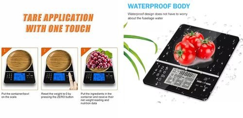 قياس السعرات ميزان ذكي Digital Nutrition Food Kitchen Scale - السعرات الحرارية بالطعام و كمية الملح