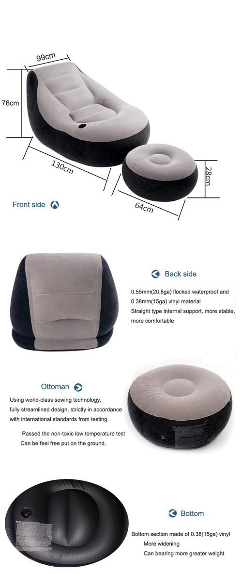 أريكة INTEX قابلة للنفخ للاسترخاء الكامل اريكة قابلة للنفخ مع مسند للقدمين من انتيكس مقعد مع مسند