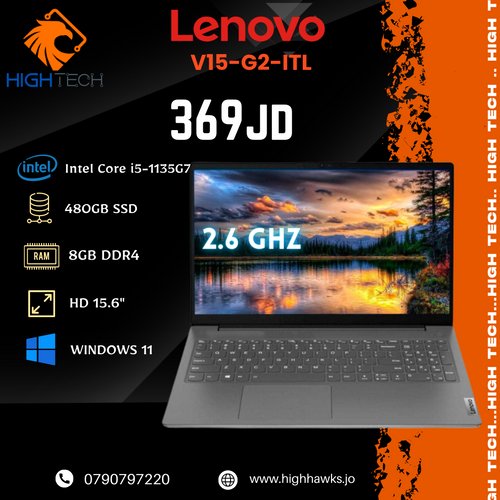Lenovo Intel Core i5 V15-G2-8GB RAM-480GB SSD Win11-15.6" Laptop