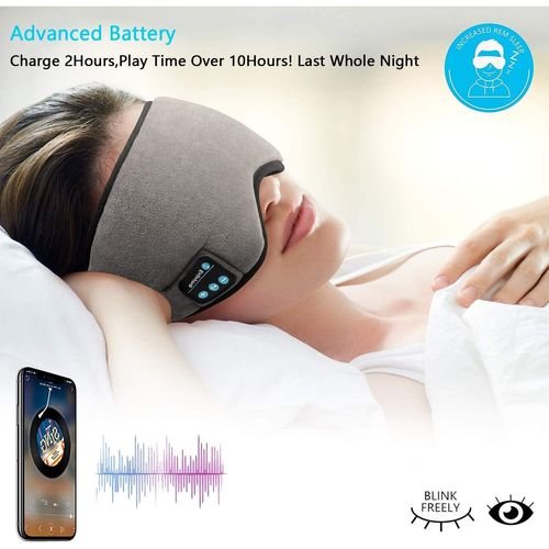 سماعات راس لاسلكية للنوم بتقنية البلوتوث مع غطاء العين منتجات السفر قناع النوم الأفضل بالعالم