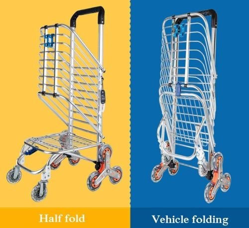 عربة تسوق مع عجلات و مقبض Trolley Bag Market -عربة تصعد الدرج : ترولي تسوق مع عجلات ومقبض تسلق درج