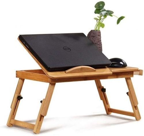 طاولات الاكل والدراسة اثاث المنزل او المكتب طاولة من الخشب الطبيعي مع 2 مروحة تبريد