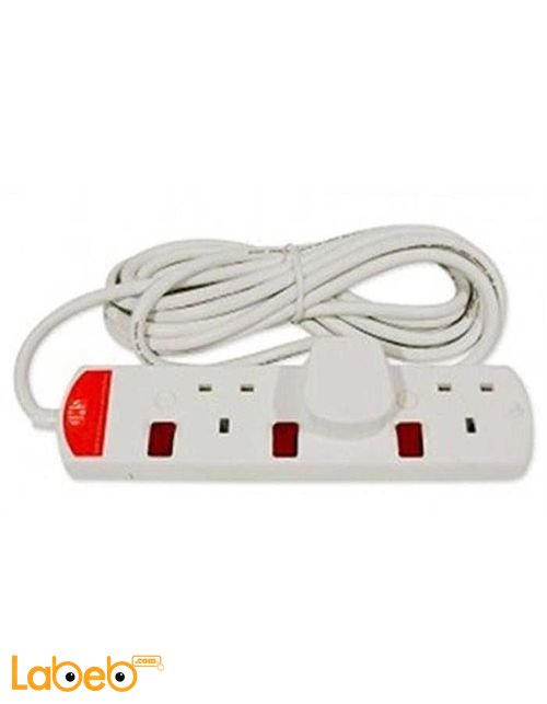 UMS Extension Cord with 3 Entries - 5 Meter - White - TS3313N Model