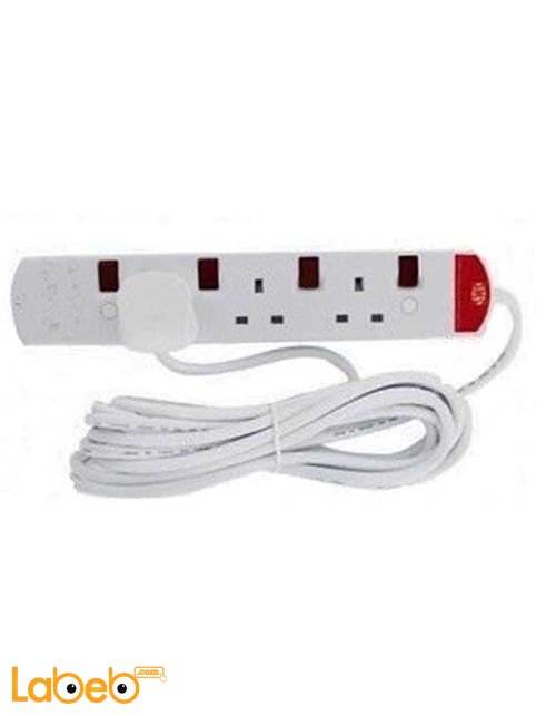 UMS Extension Cord with 4 Entries - 5 Meter - White - TS4313N Model