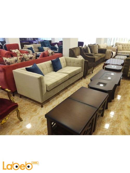 Fabric chamois Sofa Set - 4 pieces - 7 seats - oil color