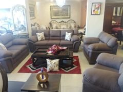 Fabric Sofa Set - 4 pieces - 7 seats - Brown color