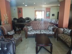 Fabric chamois Sofa Set - 4 pieces - 7 seats - light brown color