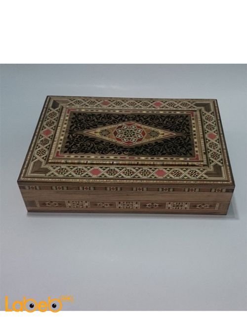 Carved Wooden Mosaic Inlaid Box - rectangle - box for jewelry