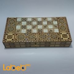 Wooden chess backgammon set board - folding - large size