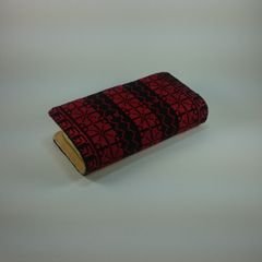 Lady Wallet (purse) - embroidered design - Dark Red color