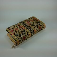 Lady Wallet (purse) - embroidered design - Gold color