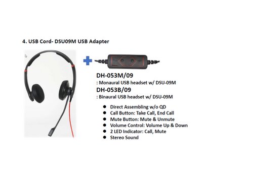 Call Center Headset FreeMate DH-53B USB 
