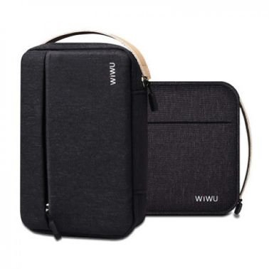 حقيبة تخزين مريحة من WiWU - بحجم 8 انش مقاومة للماء -اللون أسود