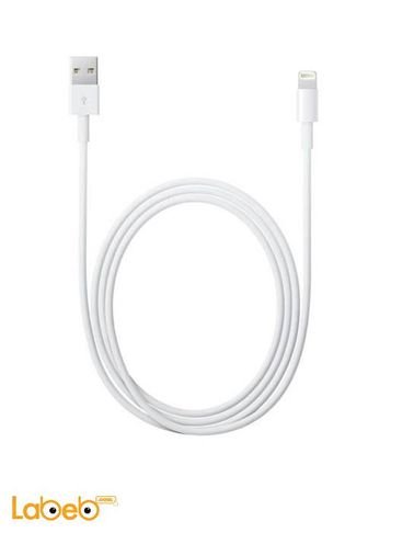 كابل لايتنينج USB أبل - ايفون/ايباد/ايبود - 1m - أبيض - MD818ZM/A