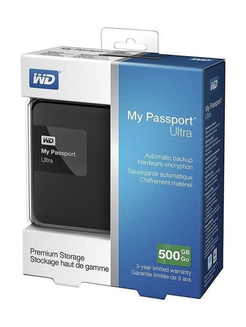 (WD My Passport Ultra Premium -500GB Portable -  (WDBWWM5000ABK-EESN