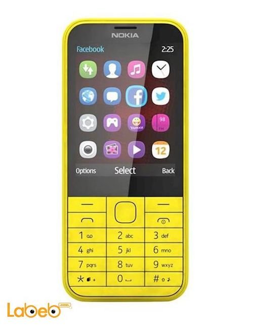Nokia 225 Phone - 8MB - 2MP - 2.8Inch - Dual Sim - Yellow color