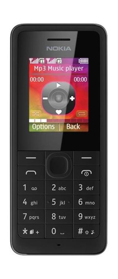 Nokia 108 Dual-SIM Phone - 4MB Ram - 2G - Black - DS RM-94