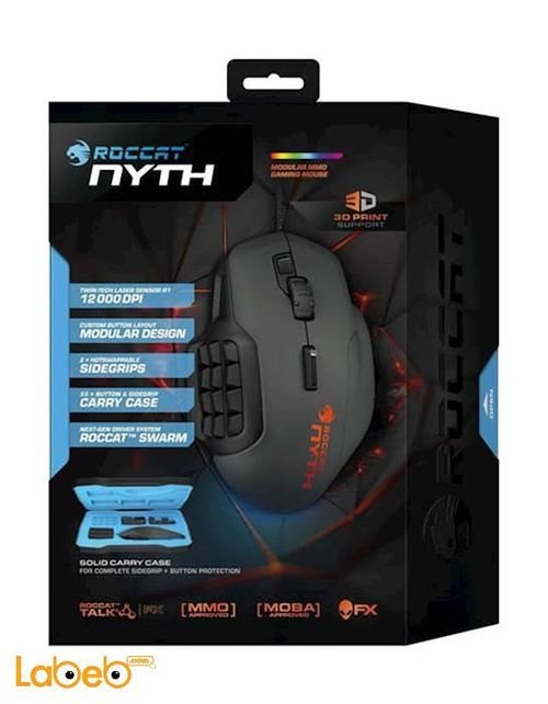 Roccat Nyth Modular MMO Gaming Mouse - Black - ROC-11-900 MOUSE