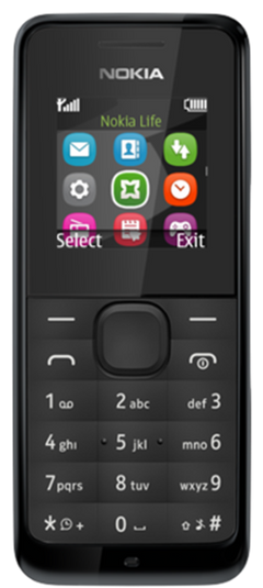 Nokia 105 Dual Sim mobile - 4MB RAM - 1.4 inch - Black