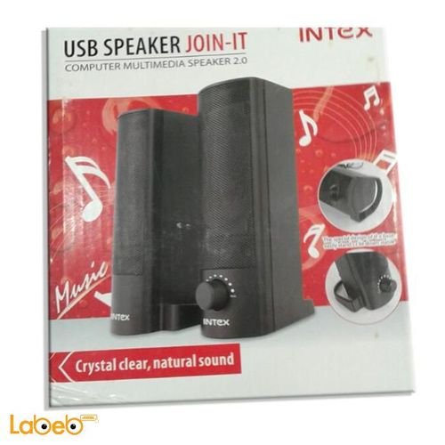 Intex usb computer speaker 2.0 - black color - frequency 20Hz
