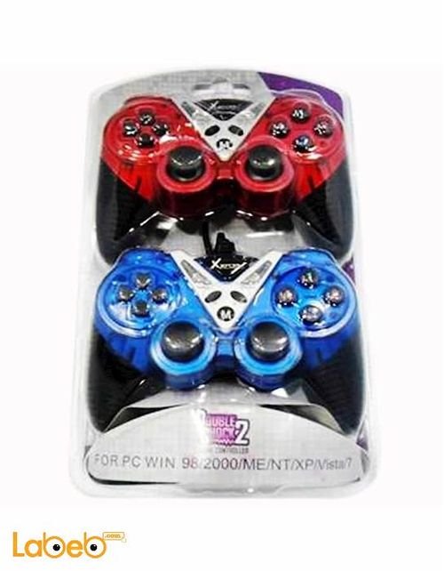 Xform Double shock game controller - red and blue -  XF-PC09