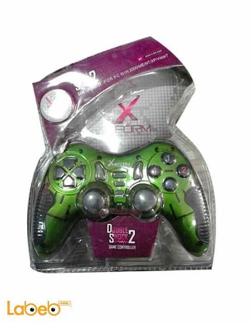 Xform Single shock game controller - green color - xf-pc05