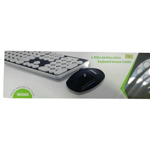 Bluefinger wireless keyboard and Mouse - black and white - Hk3960
