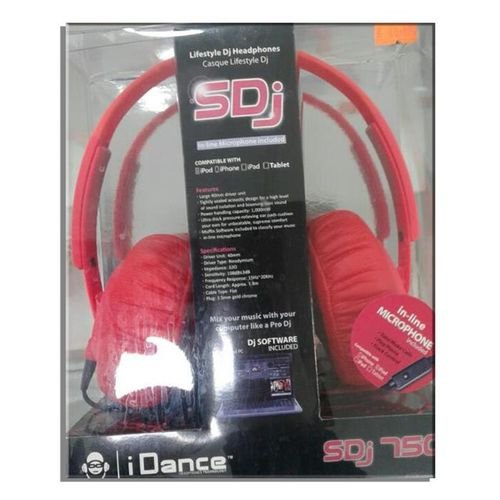 iDance Lifestyle DJ HeadPhone - computers &mobiles - red- SDJ 750