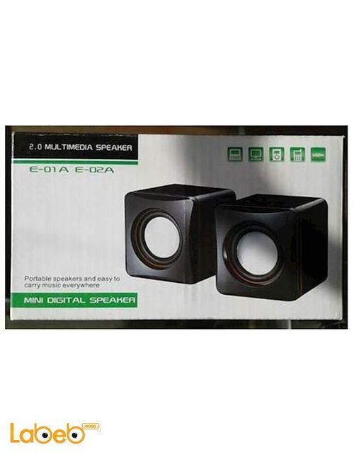 mini digital speaker - 2.0 multimedia - black - E 01A E 02A