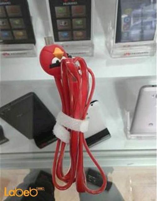 Micro USB - USB data & charge cable - Red color - Angry bird face