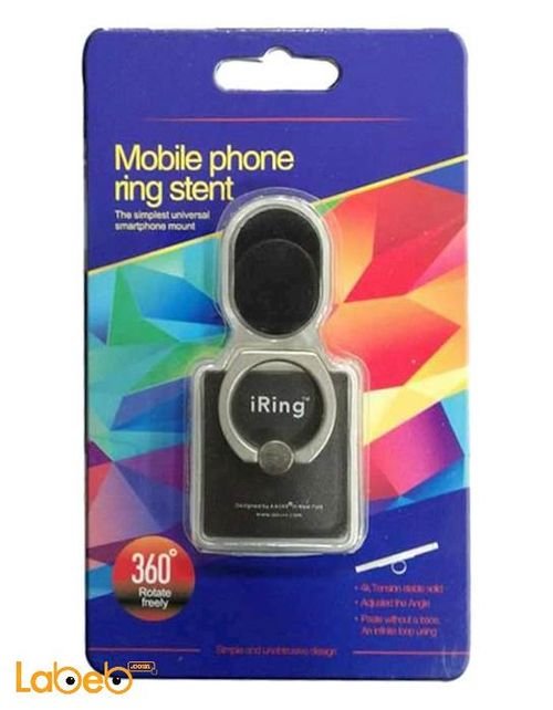 Iring mobile hook - Safe and secure grip - 360 - Black color