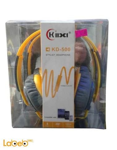 Kiba headphones - 3.5mm - Yellow color - KD-500