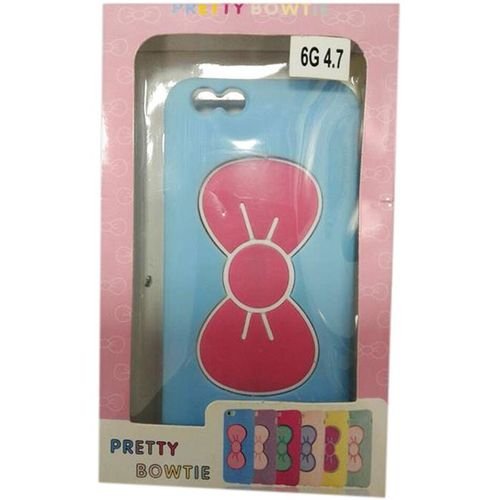 pretty bowtie back cover - for iPhone 6 - blue & pink Bowtie