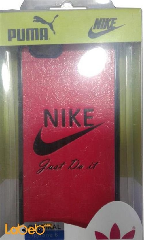 Mobile back cover - for iphone 6 - red color with nike logo