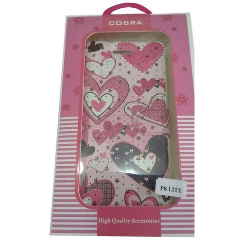 Cobra Mobile cover - for Huawei P8lite - Pink hearts Design