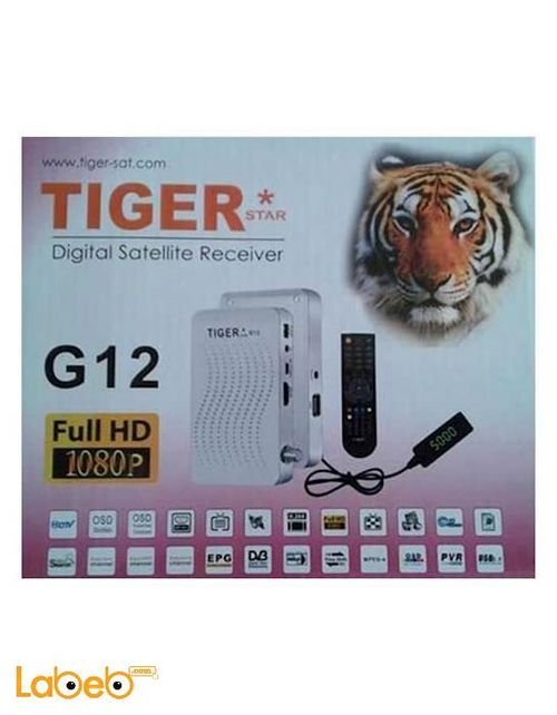 رسيفر تايجر G12 - هارد ديسك - USB - دقة 1080 بكسل - 4000 قناة