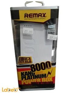 Remax power bank - 8000mAh - 180g - White color - KP8000