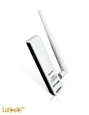 محول TP Link لاسلكي - USB - سرعة 150 ميجابايت - أبيض - TL-WN722N