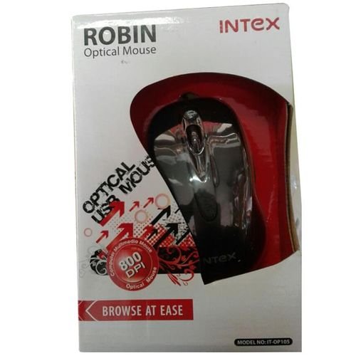 فأرة للحاسوب انتيكس - اسود - usb intex robin - IT OP10
