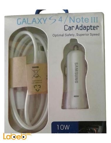 Samsung car adapter - for samsung S4/NOTE 3 - 10W - USB - white